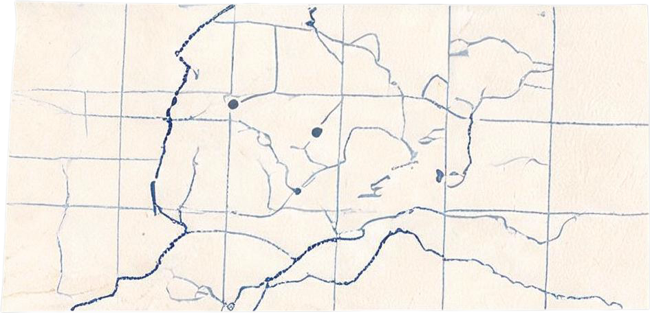 Blue line route map paper